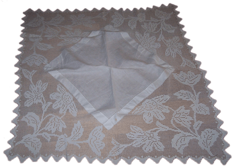 STUNNING ANTIQUE LINEN & FILET CROCHET TABLE CLOTH – PRE 1920 | JMs ...